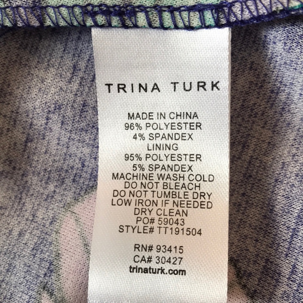 Trina Turk Tenderness V Neck Bell Sleeve Dress - Picture 6 of 6